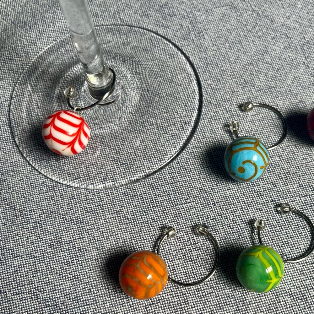 Colorful Wine Glass Charms Set